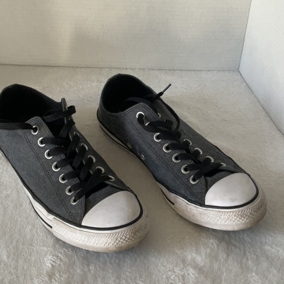 Converse Black and White Sneakers with Rubber Toe Caps - Picture 1 of 5